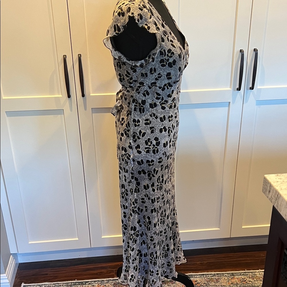 Sunny Leigh 100% SILK Black Midi Size 8 - Picture 4 of 9